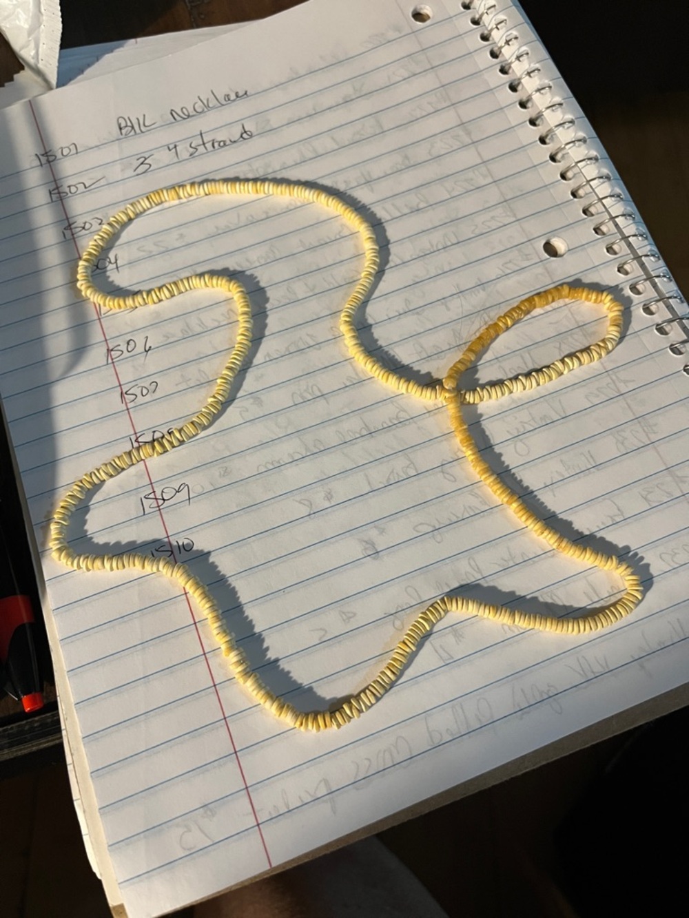 Yellow Heishi Beaded Necklace 1503